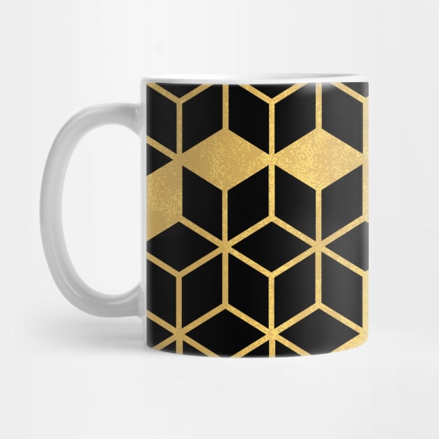 Black and Gold Cubes by speckled